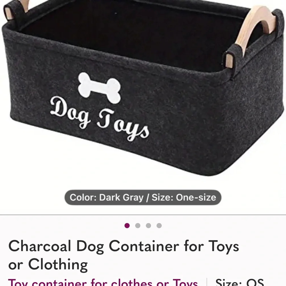 Dog Toys Storage Basket - Dark Gray